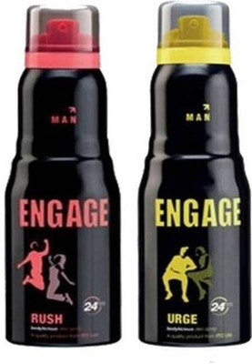 

Engage Rush+Urge Deodorant Spray - For Men(300 ml, Pack of 2)