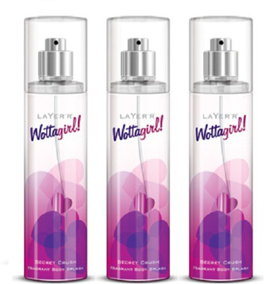 

Layer'r Wottagirl Secret Crush Deodorant Spray - For Women(135 ml, Pack of 3)