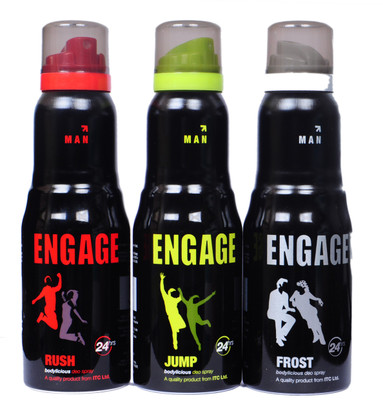 

Engage RUSH,JUMP,FROST Deodorant Spray - For Men(450 ml, Pack of 3)