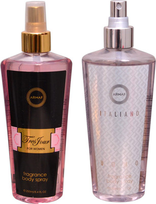 

Armaf 1 TRES POUR FEMME::1 ITALIANO Body Mist - For Men & Women(500 ml, Pack of 2)