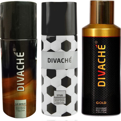 

Divache La opale, Stud, stud Body Spray - For Men(150 ml, Pack of 3)