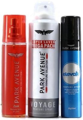 

Park Avenue Mega Voyage, Zouk & Elevate Deodorant Spray - For Men(413 ml)