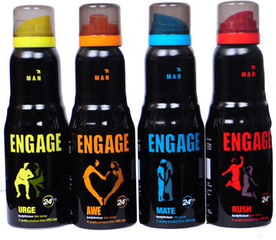 

Engage URGE,AWE,MATE,RUSH Deodorant Spray - For Men(600 ml, Pack of 3)