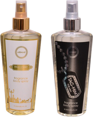 

Armaf 1 HI STREET::1 TAG HIM Body Mist - For Men & Women(500 ml, Pack of 2)