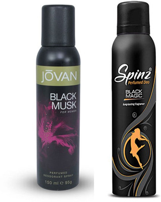 Jovan Black Musk And Magic Body Spray - For Women(300 ml, Pack of 2) Flipkart