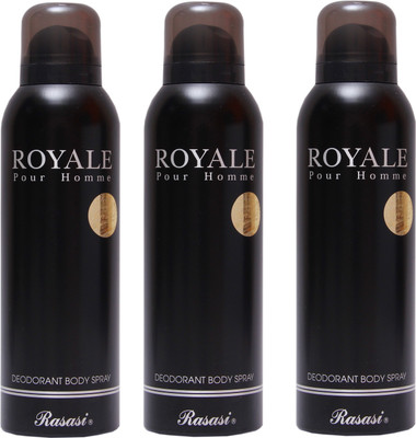 

Rasasi 3 Royale Men Deodorant Spray - For Men(600 ml, Pack of 3)