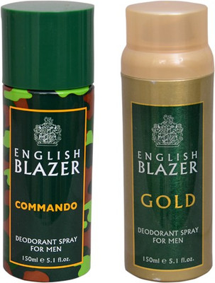 

English Blazer 1 COMMANDO::1 GOLD Deodorant Spray - For Men(200 g, Pack of 2)
