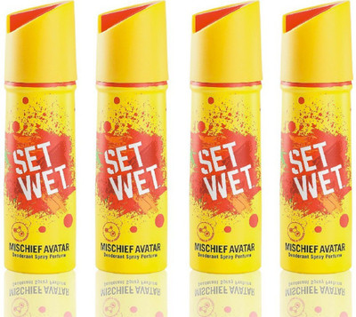 

Set Wet Mischief Avator Deodorant Spray - For Men(150 ml, Pack of 4)
