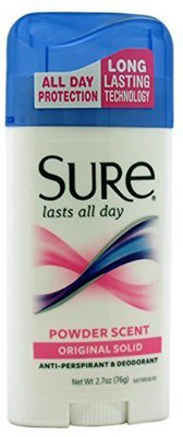 

Sure Original Solid Deodorant Stick, Powder Scent, 2.7 Ounce Deodorant Stick - For Women(80 ml)