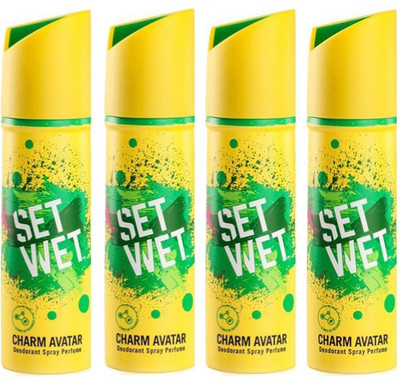 

Set Wet charm avatar Deodorant Spray - For Men(150 ml, Pack of 4)