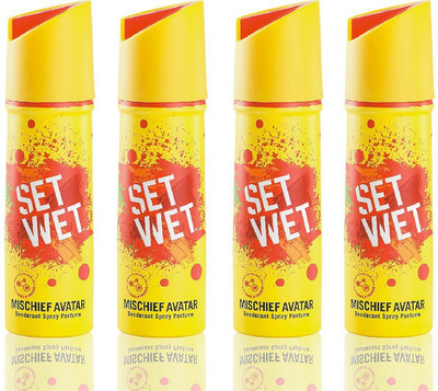 

Set Wet Mischief Avatar Deodorant Spray - For Men(600 ml, Pack of 4)