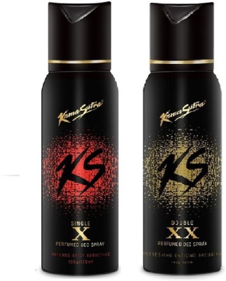 KamaSutra Single X, Double XX deodorant spray Deodorant Spray  -  For Men(240 ml, Pack of 2) at flipkart