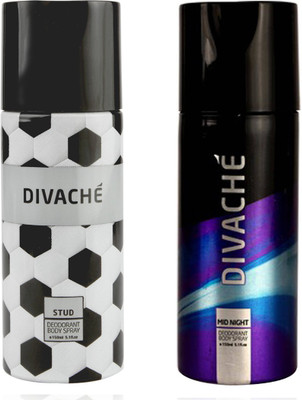 

Divache mid night, stud Body Spray - For Men(150 ml, Pack of 2)