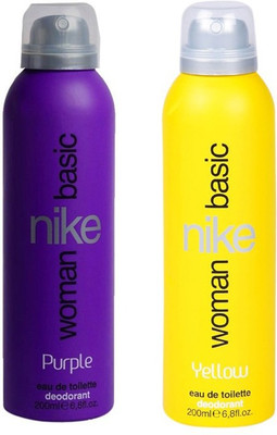 

Nike Basic Purple Basic Yellow Body Spray - For Women(400 ml, Pack of 2)