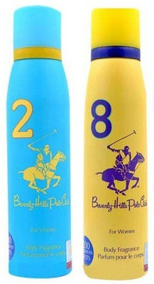 

Beverly Hills Polo Club Women Deo no. 2 an 8 Deodorant Spray - For Women(300 ml, Pack of 2)