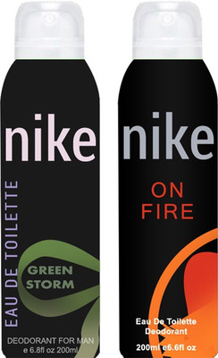 Flipkart - Nike Green Strom On Fire Deodorant Spray  –  For Men(400 ml, Pack of 2)