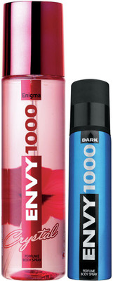 

Envy 1000 Enigma Crystal Deo 135 Ml & Dark Spray Nano 40 Ml Deodorant Spray - For Women(175 ml, Pack of 2)