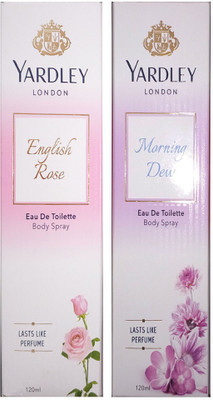 

Yardley London English Rose and Morning Dew Eau De Toilette Body Spray - For Men & Women(240 ml, Pack of 2)