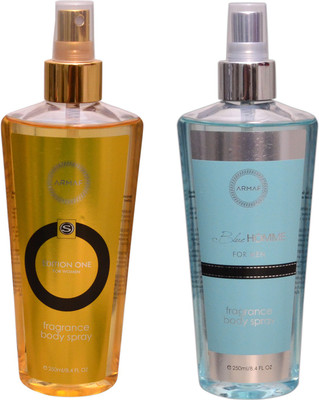 

Armaf 1 EDITION ONE FEMME::1 BLUE HOMME Body Mist - For Men & Women(500 ml, Pack of 2)