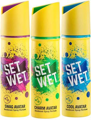 

Set Wet -cool-charm Deodorant Spray - For Men(150 ml, Pack of 3)