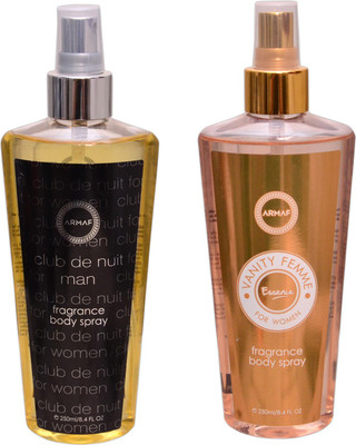 

Armaf 1 CLUB DE NUIT MEN::1 VANITY FEMME Body Mist - For Men & Women(500 ml, Pack of 2)