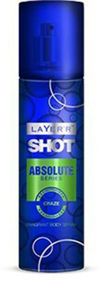 

Layer'r Shot Absolute Series Craze Deodorant Spray Body Spray - For Men(135 ml)