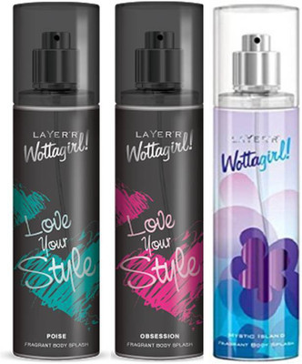

Layer'r Poise,Obsission, Mystic Island Fragrant Deodorant Spray - For Women(135 ml, Pack of 3)