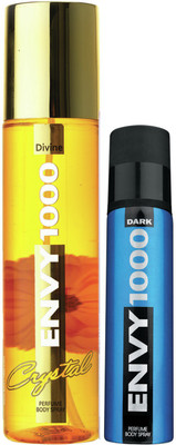 

Envy 1000 Divine Crystal Deo 135 Ml & Dark Spray Nano 40 Ml Deodorant Spray - For Women(175 ml, Pack of 2)