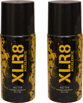 

XLR8 2 Activ Deodorant Spray - For Men & Women(300 ml, Pack of 2)