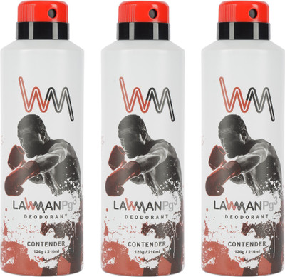 

LAWMAN PG3 Contender, Contender, Contender Deodorant Spray - For Men(210 ml, Pack of 3)