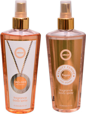 

Armaf 1 TAG HER::1 VANITY FEMME Body Mist - For Men & Women(500 ml, Pack of 2)