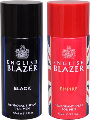 

English Blazer 1 BLACK::1 EMPIRE Deodorant Spray - For Men(200 g, Pack of 2)