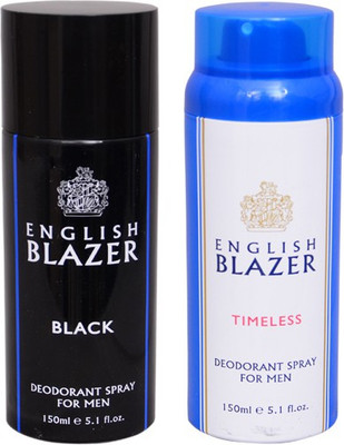

English Blazer 1 BLACK::1 TIMELESS Deodorant Spray - For Men(200 g, Pack of 2)