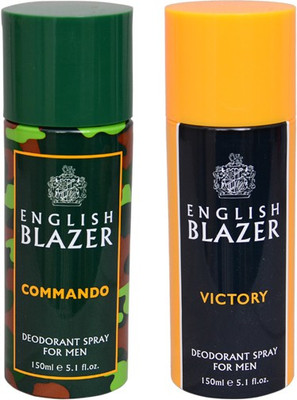 

English Blazer 1 COMMANDO::1 VICTORY Deodorant Spray - For Men(200 g, Pack of 2)