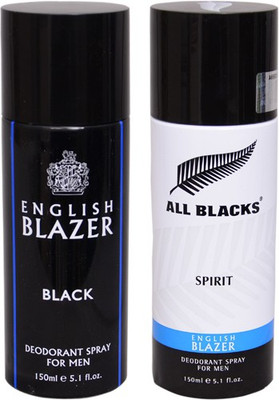 

English Blazer 1 ALL BLACKS::1 BLACK Deodorant Spray - For Men(200 g, Pack of 2)