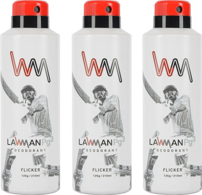 

LAWMAN PG3 Flicker, Flicker, Flicker Deodorant Spray - For Men(210 ml, Pack of 3)