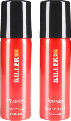 

Killer OBSESSION DEOS Deodorant Spray - For Men(130 ml, Pack of 2)