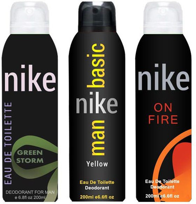 

Nike Green Strom Basic Yellow On Fire Body Spray - For Men(600 ml, Pack of 3)