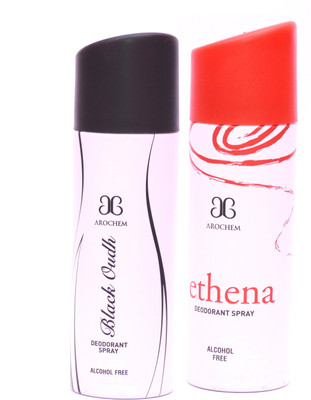 

Arochem Black Oudh Ethena Deodorant Spray - For Men & Women(400 ml, Pack of 2)