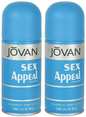 Jovan Sex Appeal Deodorant Spray 150ml Body Mist - For Men(300 ml, Pack of 2) available at flipkart for Rs.355