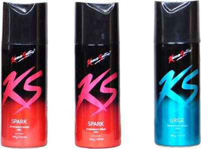 

KamaSutra spark & urge Deodorant Spray - For Men(150 ml, Pack of 3)