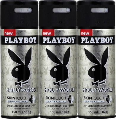 

Playboy hollywood Body Spray - For Men(450 ml, Pack of 3)
