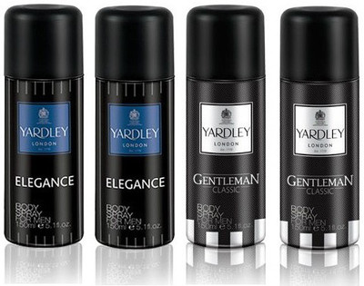 

Yardley London Elegance & Gentleman Body Spray - For Men(600 ml, Pack of 4)
