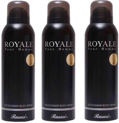 

Rasasi Royale Pour Homme Deo Spray Set-XZ Body Mist - For Men(200 ml, Pack of 3)