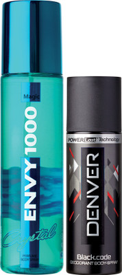 

Envy 1000 Magic Crystal Deo 135 Ml & Black Code Nano 50 ml Deodorant Spray - For Women(135 ml, Pack of 2)
