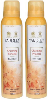 

Yardley London charming princess pack of 2 Body Spray - For Women(150 ml, Pack of 2)