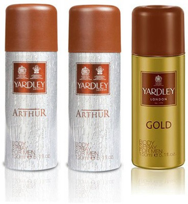 

Yardley London Arthur & Elegance Body Spray - For Men(450 ml, Pack of 3)