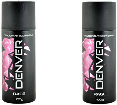 

Denver Rage Deodorant Spray Pack Of 2 Body Mist - For Men(300 ml, Pack of 2)