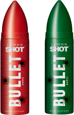

Layer'r Shot Bullet Ammo and Burst Body Spray - For Men(240 ml, Pack of 2)