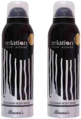 

Rasasi Relation Deo Spray Men Set 2ABS Body Mist - For Men(200 ml, Pack of 2)
